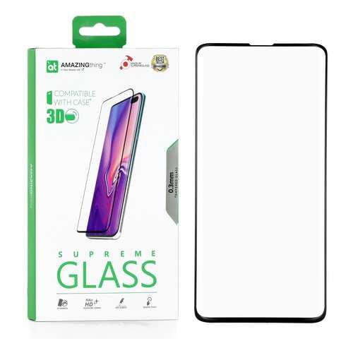 Защитное стекло AMAZINGthing SupremeGlass Full Screen 3D Black для Samsung Galaxy S10+ в Фианит-Ломбард