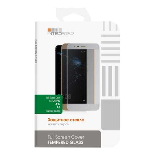 Защитное стекло InterStep для OPPO A3S/A5 Black в Фианит-Ломбард