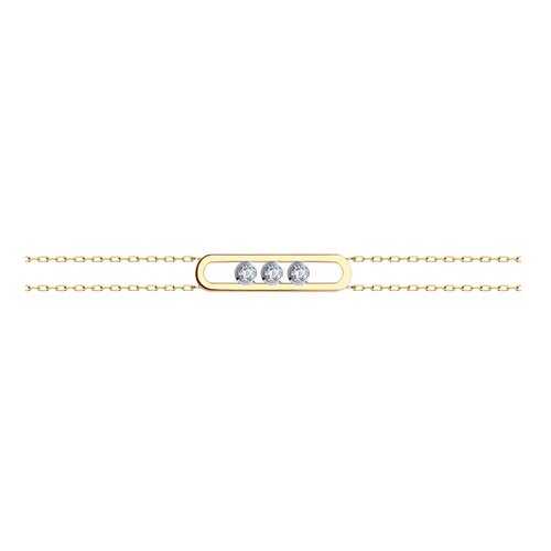 Браслет женский SOKOLOV из золота с фианитами Swarovski 81050040 р.18 в Фианит-Ломбард