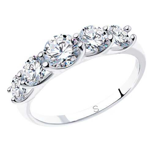 Кольцо женское SOKOLOV из серебра со Swarovski Zirconia 89010041 р.19 в Фианит-Ломбард