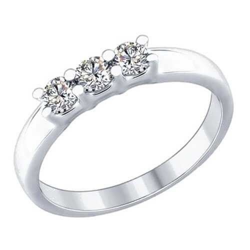 Кольцо женское SOKOLOV из серебра со Swarovski Zirconia 89010053 р.19 в Фианит-Ломбард