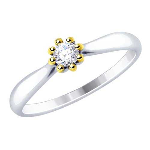 Кольцо женское SOKOLOV из серебра со Swarovski Zirconia 89010105 р.19 в Фианит-Ломбард