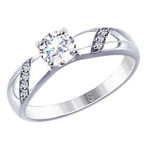 Кольцо женское SOKOLOV из серебра со Swarovski Zirconia 89010108 р.18.5 в Фианит-Ломбард