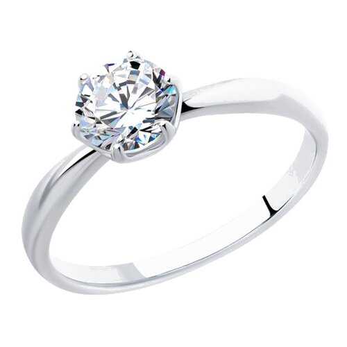 Кольцо женское SOKOLOV из серебра со Swarovski Zirconia 89010123 р.17 в Фианит-Ломбард