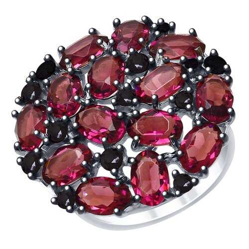 Кольцо женское SOKOLOV из серебра с кристаллами Swarovski и фианитами 94012682 р.19.5 в Фианит-Ломбард