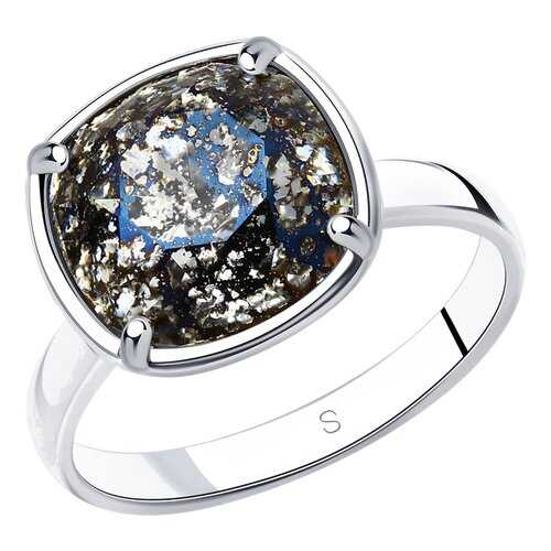 Кольцо женское SOKOLOV из серебра с кристаллом Swarovski 94012056 р.18.5 в Фианит-Ломбард