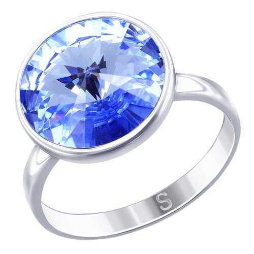 Кольцо женское SOKOLOV из серебра с синим кристаллом Swarovski 94012606 р.20 в Фианит-Ломбард