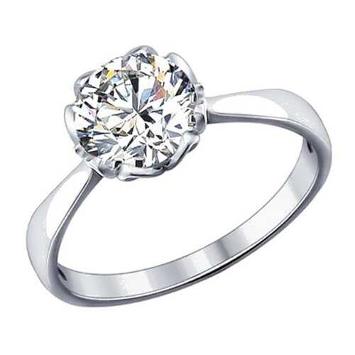 Кольцо женское SOKOLOV из серебра со Swarovski Zirconia 89010034 р.19 в Фианит-Ломбард