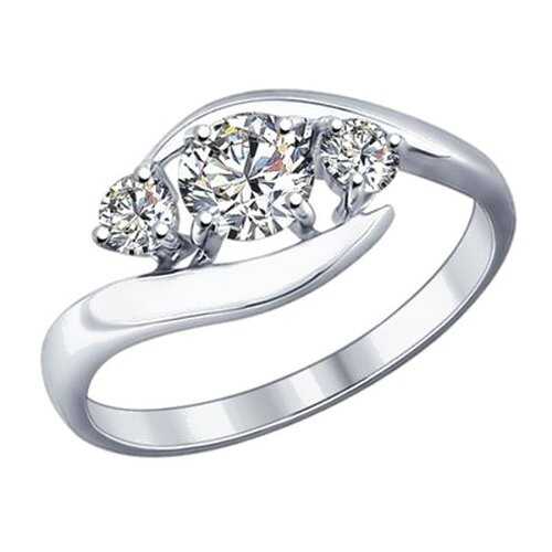 Кольцо женское SOKOLOV из серебра со Swarovski Zirconia 89010040 р.17.5 в Фианит-Ломбард