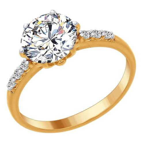 Кольцо женское SOKOLOV из серебра со Swarovski Zirconia 89010083 р.19 в Фианит-Ломбард