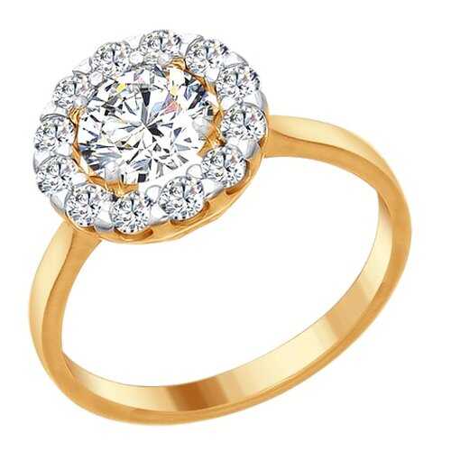 Кольцо женское SOKOLOV из серебра со Swarovski Zirconia 89010084 р.18 в Фианит-Ломбард