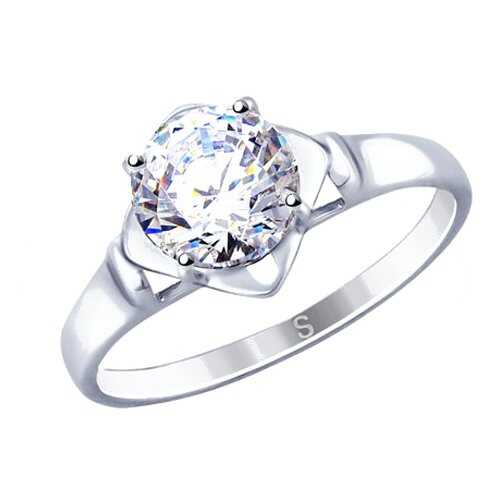 Кольцо женское SOKOLOV из серебра со Swarovski Zirconia 89010112 р.17.5 в Фианит-Ломбард