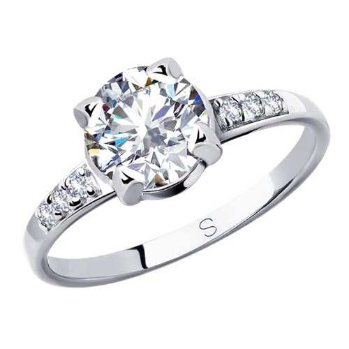 Кольцо женское SOKOLOV из серебра со Swarovski Zirconia 89010118 р.18.5 в Фианит-Ломбард