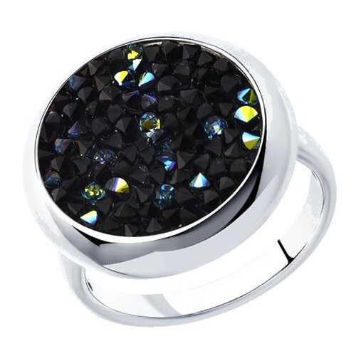 Серебряное кольцо женское с кристаллами Swarovski SOKOLOV 94012429 р.18 в Фианит-Ломбард