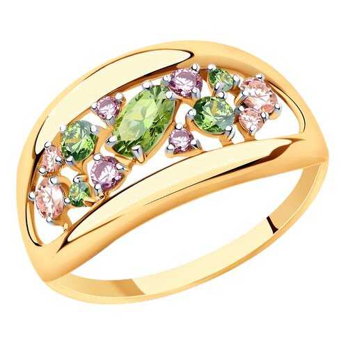 Кольцо женское SOKOLOV из золота с фианитами Swarovski 81010469 р.16.5 в Фианит-Ломбард