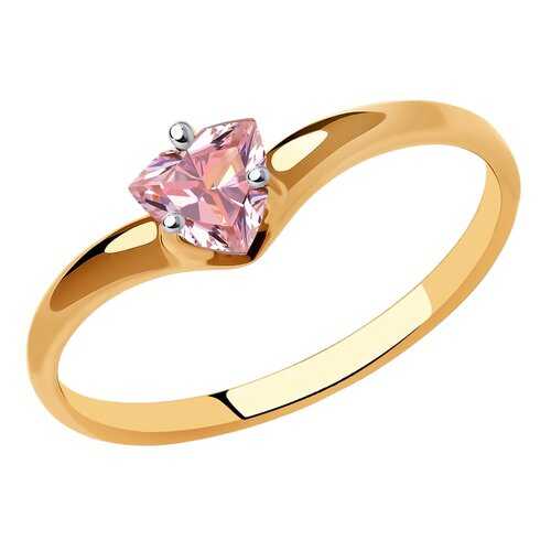 Кольцо женское SOKOLOV из золота с фианитом Swarovski 81010483 р.18 в Фианит-Ломбард