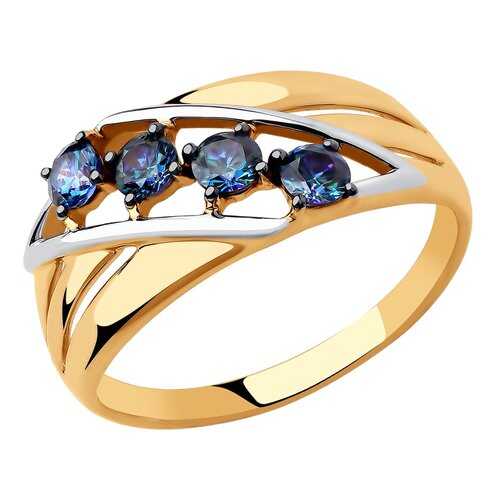 Кольцо женское SOKOLOV из золота с синими Swarovski Zirconia 81010447 р.19 в Фианит-Ломбард