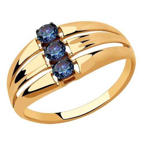 Кольцо женское SOKOLOV из золота с синими Swarovski Zirconia 81010448 р.18.5 в Фианит-Ломбард