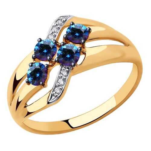Кольцо женское SOKOLOV из золота с Swarovski Zirconia 81010450 р.16.5 в Фианит-Ломбард