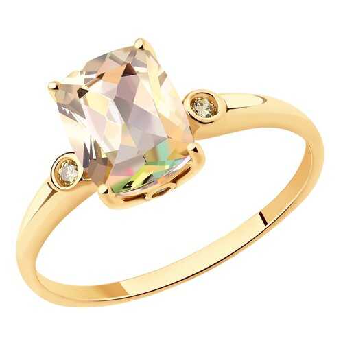 Кольцо женское SOKOLOV из золота с топазами Swarovski 714908 р.18 в Фианит-Ломбард