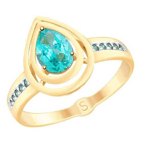 Кольцо женское SOKOLOV из золота с топазами Swarovski и фианитами 715317 р.16.5 в Фианит-Ломбард