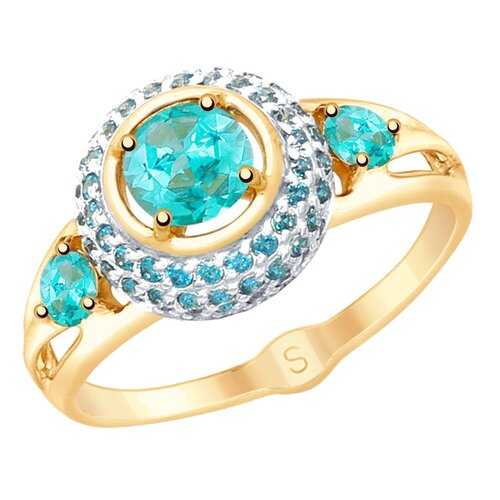 Кольцо женское SOKOLOV из золота с топазами Swarovski и фианитами 715350 р.17.5 в Фианит-Ломбард