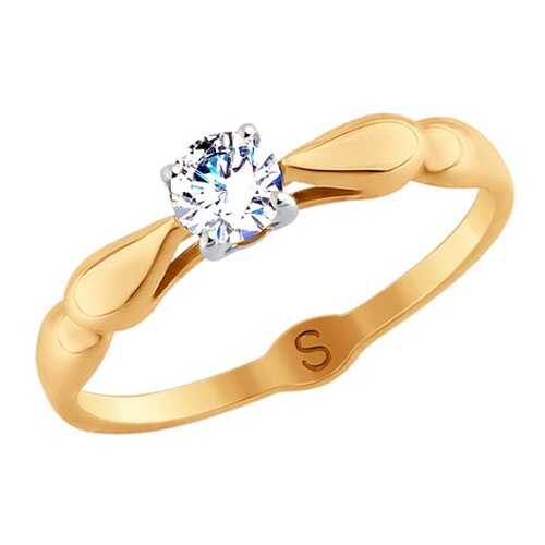 Кольцо женское SOKOLOV из золота со Swarovski Zirconia 81010363 р.18 в Фианит-Ломбард