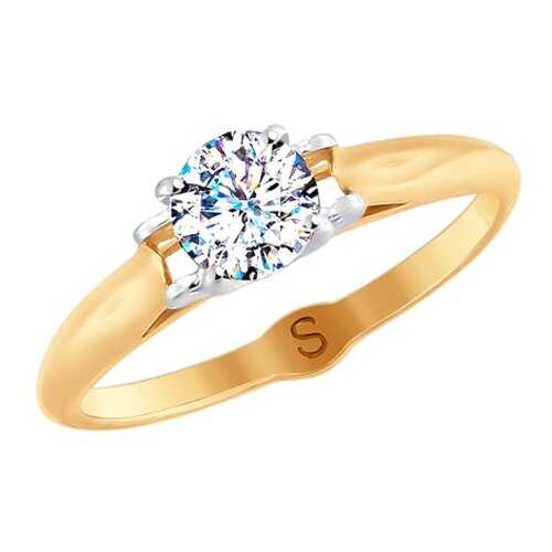 Кольцо женское SOKOLOV из золота со Swarovski Zirconia 81010387 р.16.5 в Фианит-Ломбард