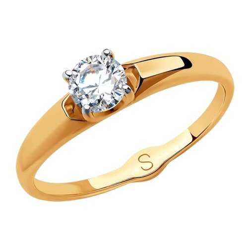 Кольцо женское SOKOLOV из золота со Swarovski Zirconia 81010429 р.18 в Фианит-Ломбард