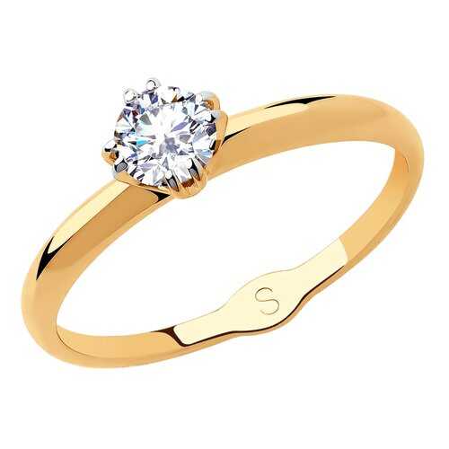 Кольцо женское SOKOLOV из золота со Swarovski Zirconia 81010435 р.16.5 в Фианит-Ломбард