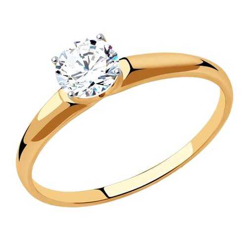 Кольцо женское SOKOLOV из золота со Swarovski Zirconia 81010438 р.17.5 в Фианит-Ломбард