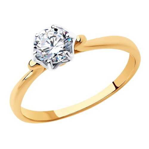 Кольцо женское SOKOLOV из золота со Swarovski Zirconia 81010454 р.18.5 в Фианит-Ломбард