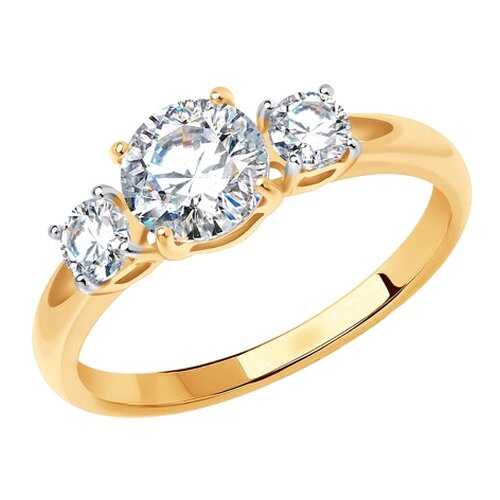 Помолвочное кольцо женское со Swarovski Zirconia SOKOLOV 81010186 р.17 в Фианит-Ломбард