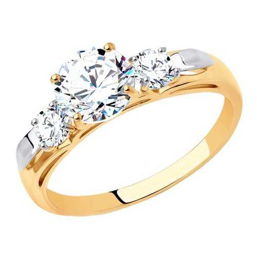 Помолвочное кольцо женское SOKOLOV из золота со Swarovski Zirconia 81010194 р.18.5 в Фианит-Ломбард