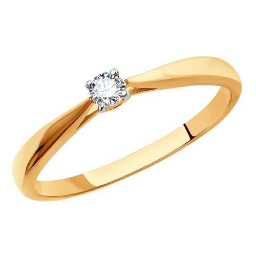 Помолвочное кольцо женское SOKOLOV из золота со Swarovski Zirconia 81010241 р.19 в Фианит-Ломбард