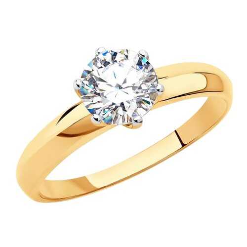 Помолвочное кольцо женское SOKOLOV из золота со Swarovski Zirconia 81010245 р.17.5 в Фианит-Ломбард