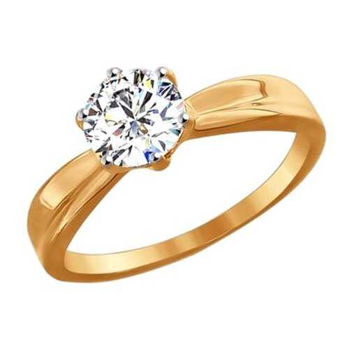 Помолвочное кольцо женское SOKOLOV из золота со Swarovski Zirconia 81010252 р.19 в Фианит-Ломбард