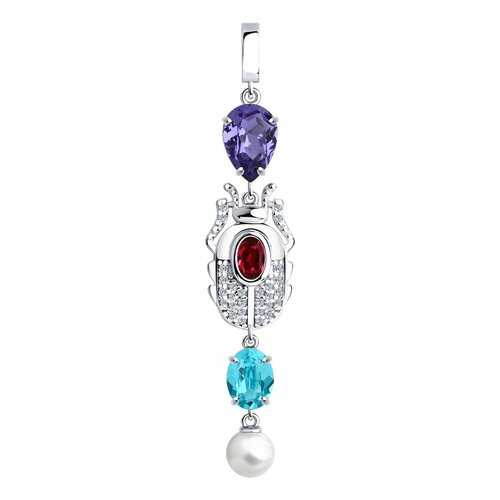 Подвеска SOKOLOV из серебра с жемчугом и кристаллами Swarovski и фианитами 94032526 в Фианит-Ломбард
