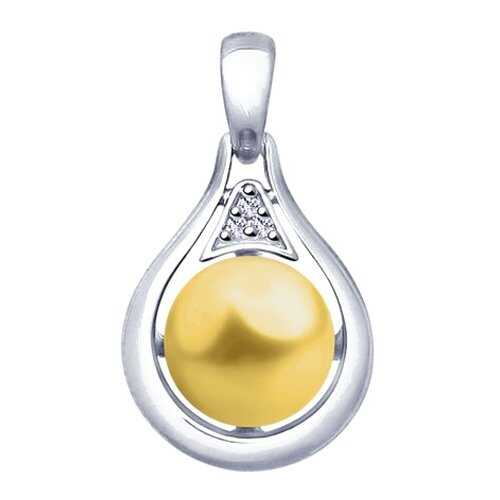 Подвеска SOKOLOV из серебра с жемчугом Swarovski 94032150 в Фианит-Ломбард