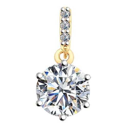 Подвеска SOKOLOV из золоченого серебра со Swarovski Zirconia 89030022 в Фианит-Ломбард