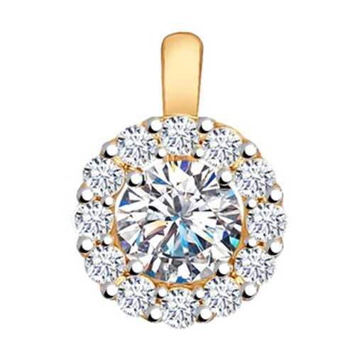 Подвеска SOKOLOV из золочёного серебра со Swarovski Zirconia 89030023 в Фианит-Ломбард