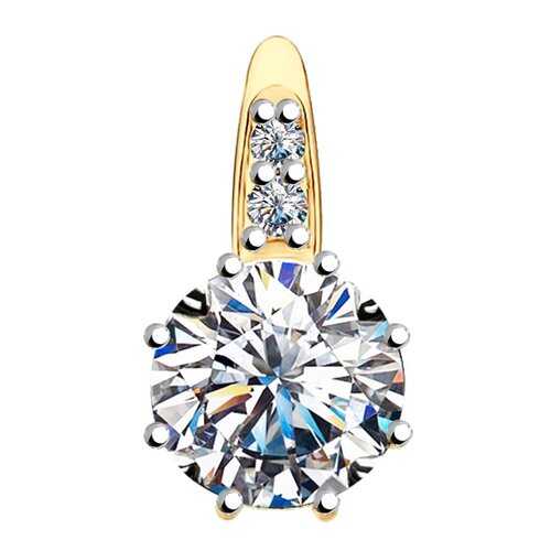 Подвеска SOKOLOV из золоченого серебра со Swarovski Zirconia 89030024 в Фианит-Ломбард