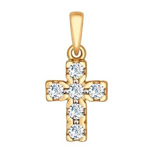 Крест SOKOLOV из золота со Swarovski Zirconia 81030063 в Фианит-Ломбард