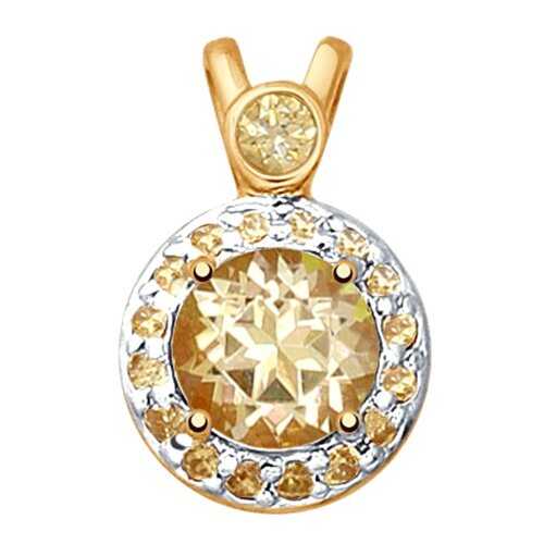 Подвеска SOKOLOV из золота с топазами и Swarovski Zirconia 731656 в Фианит-Ломбард