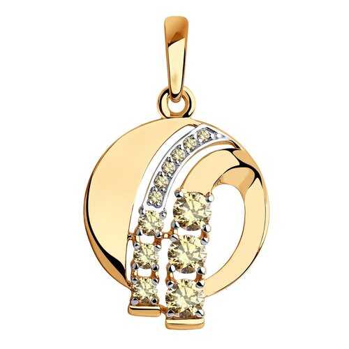 Подвеска SOKOLOV из золота с желтыми Swarovski Zirconia 81030149 в Фианит-Ломбард