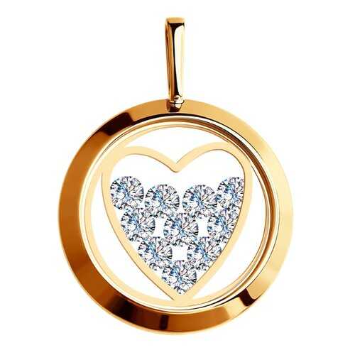 Подвеска SOKOLOV из золота со Swarovski Zirconia и минеральным стеклом 035189 в Фианит-Ломбард
