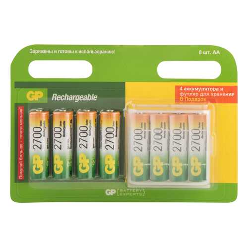 Аккумуляторная батарея GP Batteries 2700 series 270AAHC4/4-2CR8 8 шт в Фианит-Ломбард
