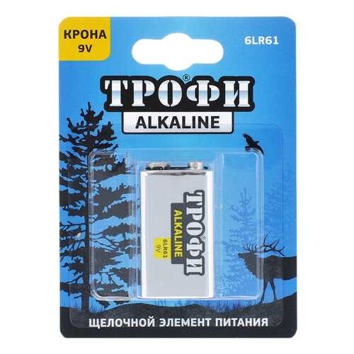 Батарейка Трофи Alkaline 6LR61-1BL C0034928 1 шт в Фианит-Ломбард