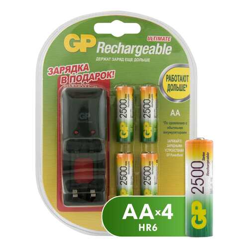 Зарядное устройство + аккумуляторы GP AA (PB330GSCW250BB5-2CR4) 4 шт. 1300 mAh в Фианит-Ломбард