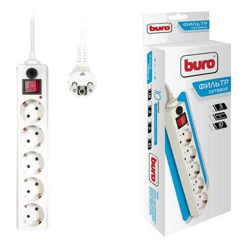 Сетевой фильтр BURO 500SH-10-W, 5 розеток, 10 м, White в Фианит-Ломбард